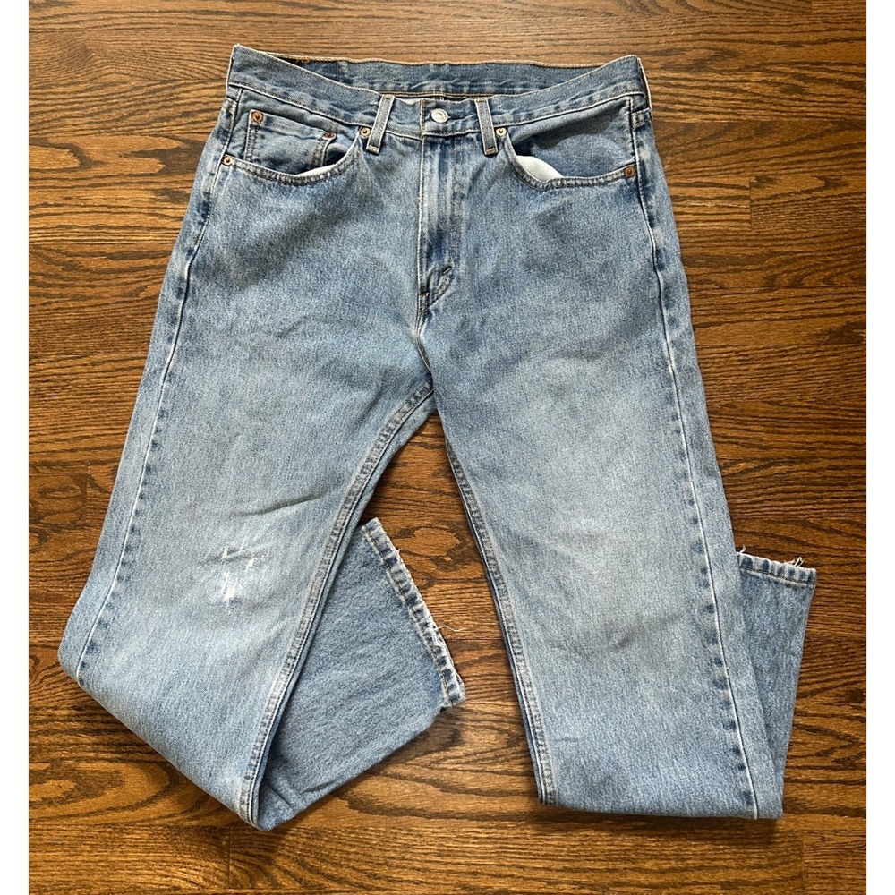 Levi's 505 Jeans Mens 33x27.5 Light Wash Denim Straight Leg Vintage Workwear